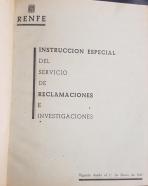 RENFE. Instrucción especial del servicio de reclamaciones e investigaciones