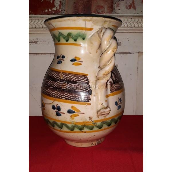 ANTIGUA JARRA DE CERÁMICA DE TALAVERA SIGLO XIX