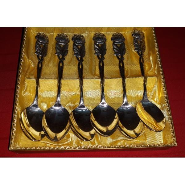 6 CUCHARAS PLATEADAS PRINCIPIOS SIGLO XX