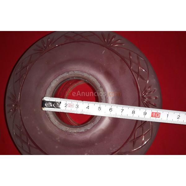 4 GLOBOS DE LAMPARA DE CRISTAL TALLADO PRIMERA MITAD SIGLO XX