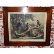 LITOGRAFIA SIGLO XIX - CHACUN MON TOUR