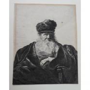 Rembrandt, Harmensz van Rijn. Grabado de 1632, original.
