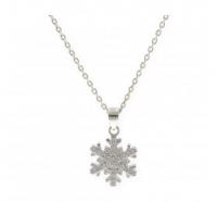 Colgante de plata y circonitas talla brillante Copo de Nieve