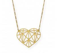 Colgante plata oro Corazón Origami