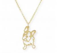 Colgante plata oro bulldog