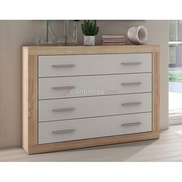 Cómoda Lara 4 cajones cambria  blanco