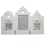 Portafotos - colgador de llaves casas gris