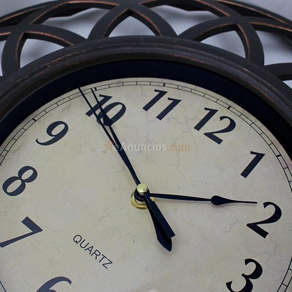 Reloj de pared Quid Deko flor plástico 40 cm bronce