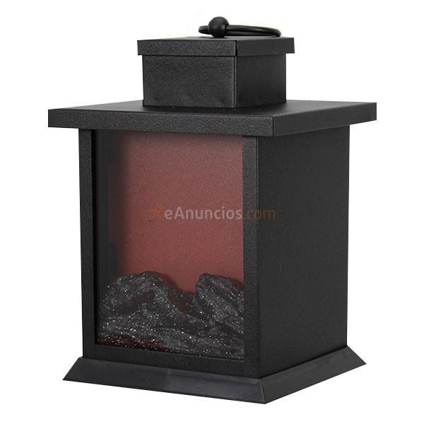 Farol Grundig efecto chimenea 3 LED metal 23 cm