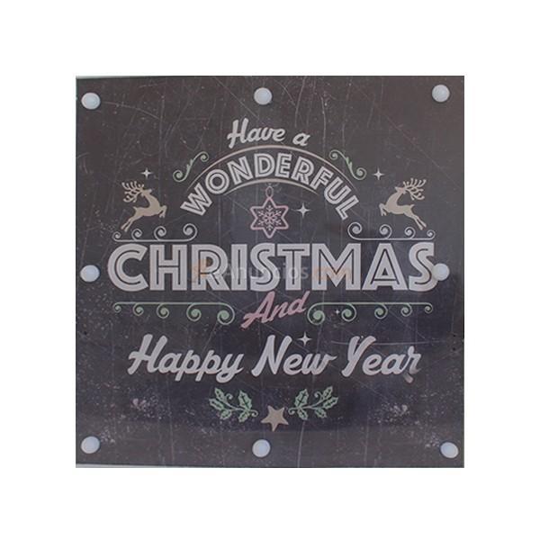 Cartel navideño madera LED
