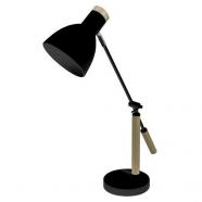 Lámpara flexo madera metal 55 cm negro