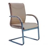 Sillón oficina Mayu polipiel beige  cromo