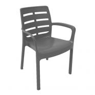 Butaca de jardín Borneo resina apilable antracita