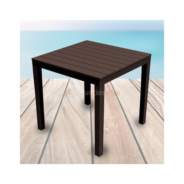 Mesa de jardín Bali resina cuadrada moka