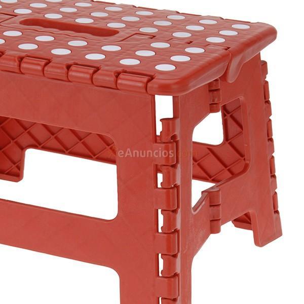 Banqueta plegable plástico antideslizante rojo