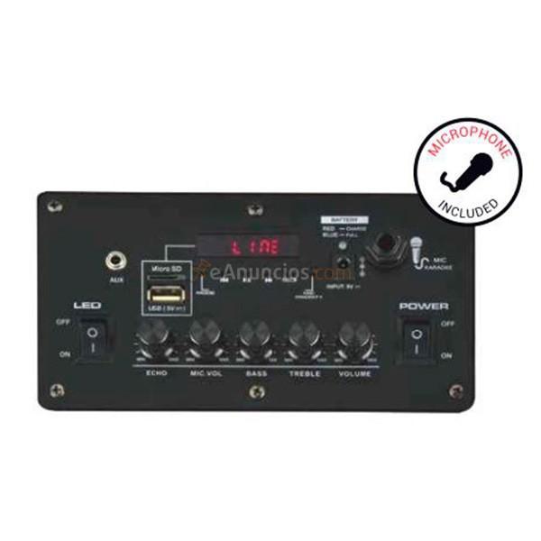 Altavoz Monster Party Lite 45 W LED con bluetooth, radio y micrófono negro