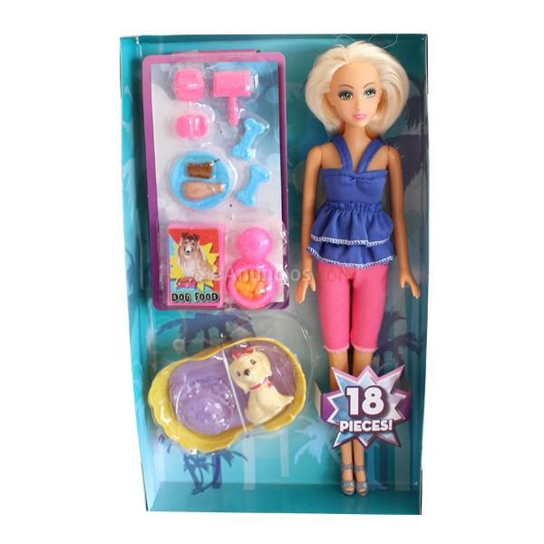 Muñeca Glimmer & Style Colorbaby 27 cm con mascota y accesorios + 3 años