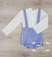 A CONJUNTO NIÑO 1524 PILAR BATANERO 2 PIEZAS R220509 TINTA TALLA 6 MESES Y 2 AÑOS