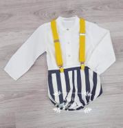 A conjunto niño pilar batanero 3 piezas r220505 rayas azul ancha talla 1 año