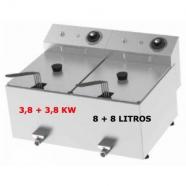 Freidora de 8 + 8 litros fainca hr 3,8 kw