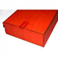 Caja de almacenaje de cartas grande - rojo
