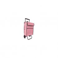 Carrito de compra con mango telescópico rosa