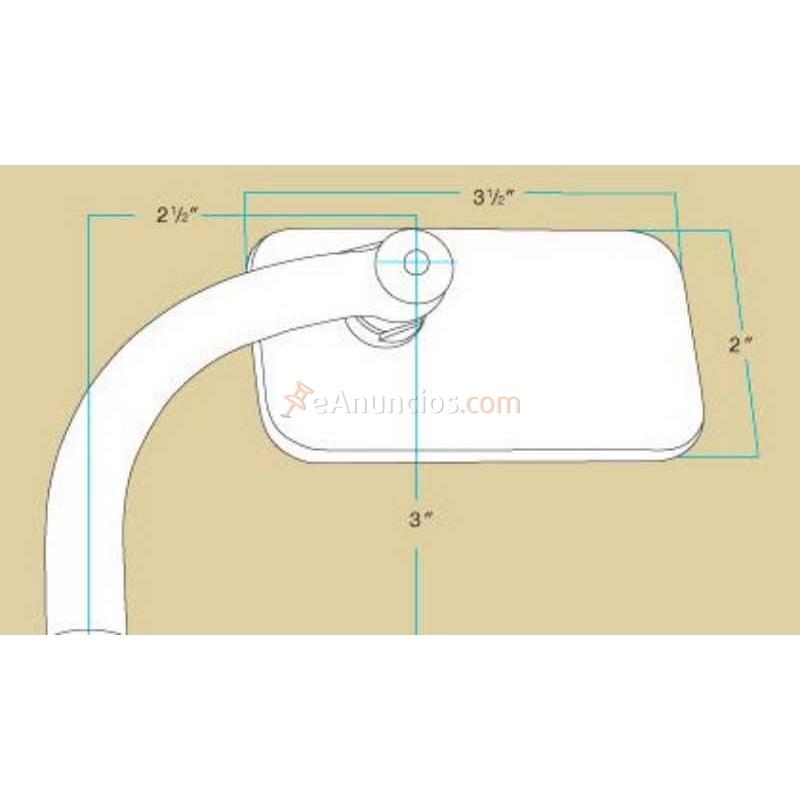 ESPEJO MANILLAR BILTWELL RECTANGULAR CROMADO 1
