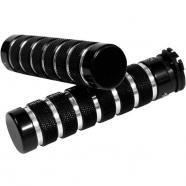 Puños custom accutronix knurlednotch negros harley davidson 84-17