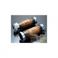 PUÑOS PIEL SKULL & FLAMES 25.4MM