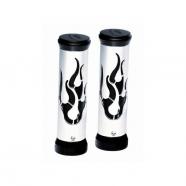 Puños llamas en aluminio negro anodizado 25.4mm