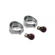 LENTE INTERMITENTE CLARA CON LAMPARA ROJA Y VISERA HARLEY DAV