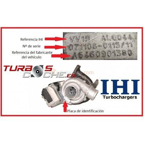 Turbo VL25 - VL35 reconstruido para Fiat Stilo (192) 1.9 jtd multijet 59Kw80cv y 74Kw100cv 2002-2008