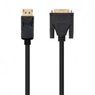 Cable conversor Dp a Dvi negro, 3m, original de la marca Nanocable