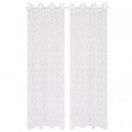 vidaXL Visillo de tricot 2 piezas diseño de hojas blanco 140x175 cm