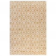 vidaXL Alfombra de yute tejida a mano tela 120x180 cm natural y blanca
