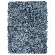 vidaXL Alfombra peluda de tela vaquera 80x160 cm azul