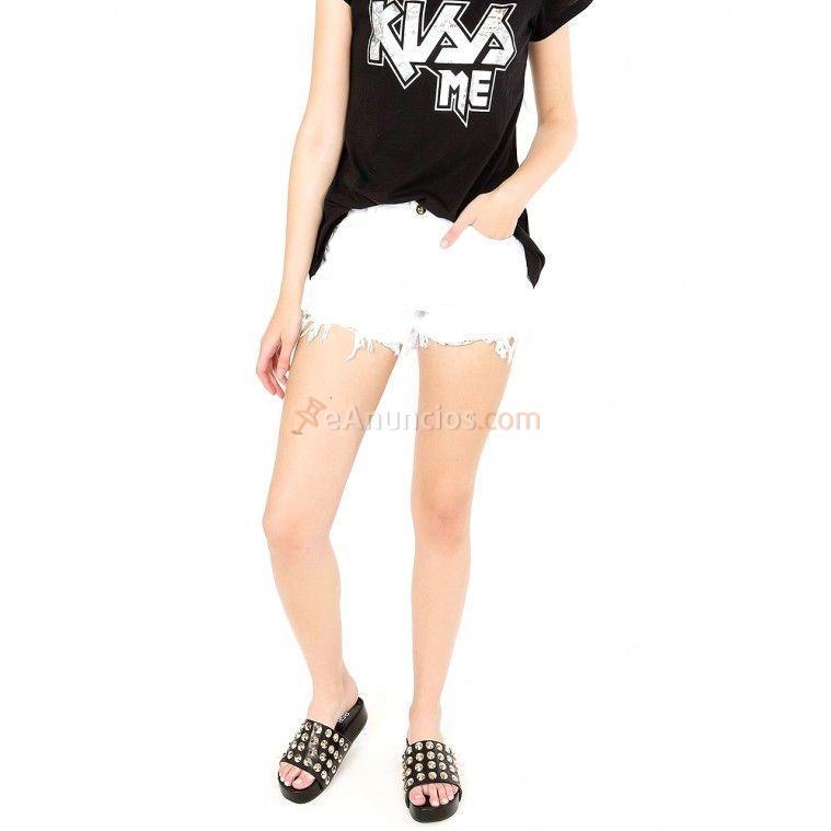 SHORT BSB JEAN BLANCO BORDADO