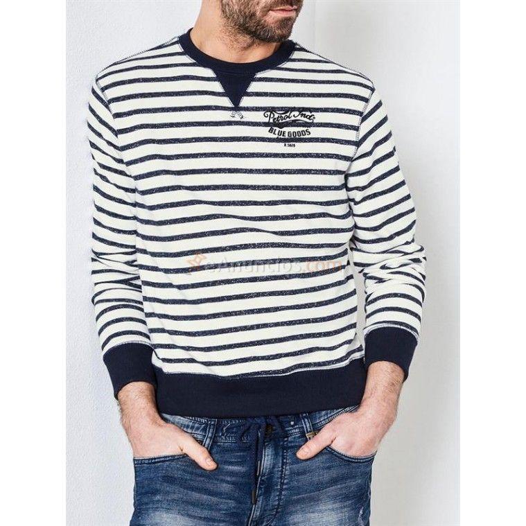 SUDADERA RAYAS MARINO SWR307