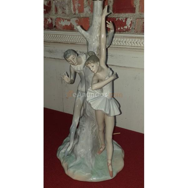 Lámpara de lladró bailarina y arlequín