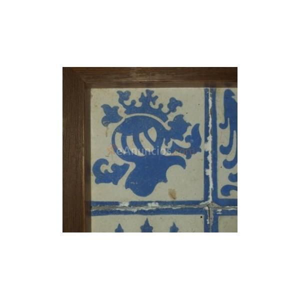 Cuadro de cuatro olambrillas de mosaico hidráulico catalanes