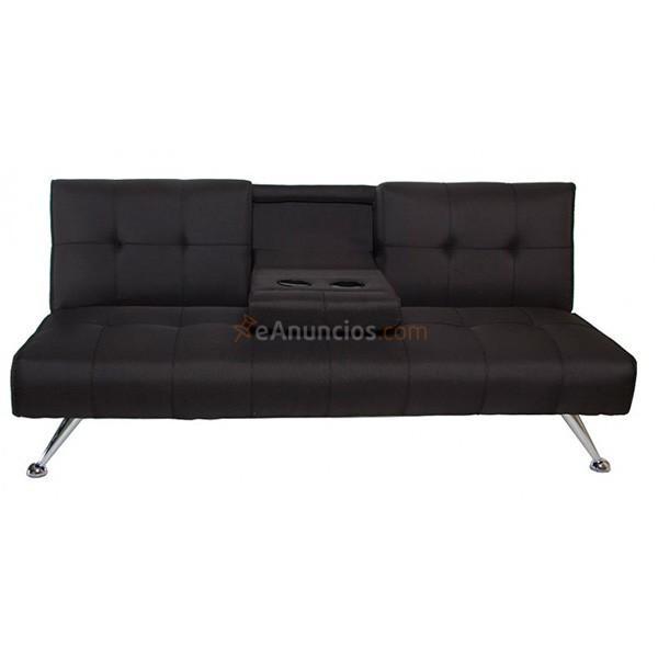 Sofá cama Maldivas con posavasos negro
