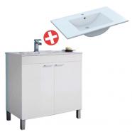 KIT Mueble de baño LC1-80 2 puertas con espejo+ lavabo