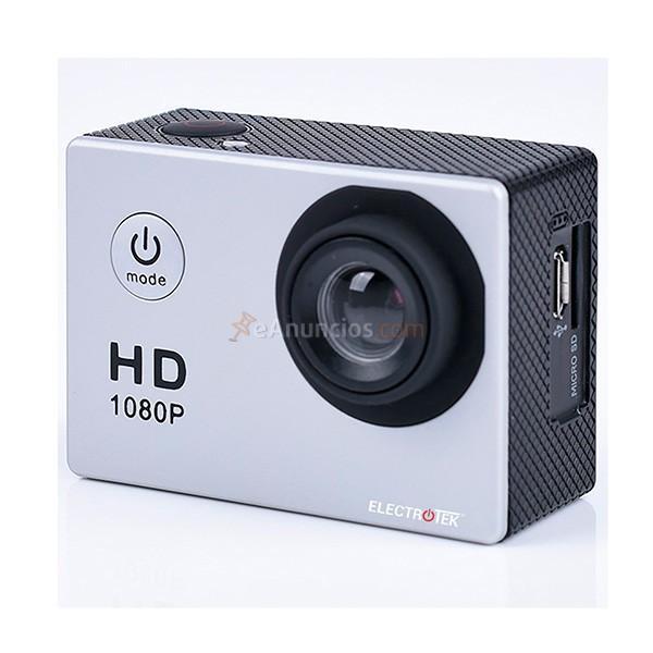 Cámara de acción Electrotek ET-SC100 1080p FHD LCD 2” sumergible plata