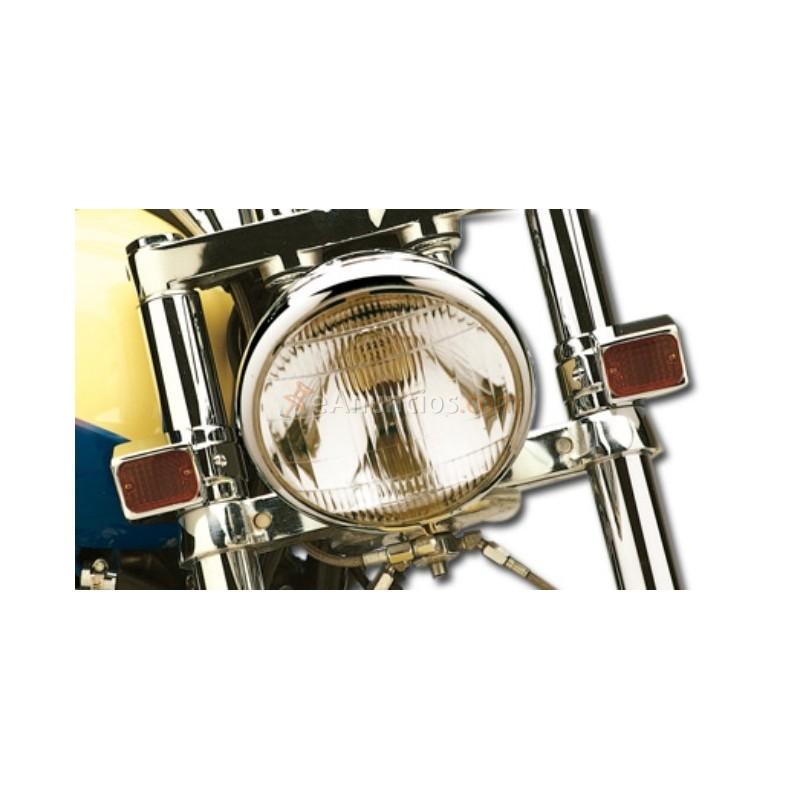 INTERMITENTES CON ABRAZADERA DOS BOMBILLA CROMADO