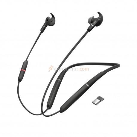 Jabra - Evolve 65e MS & Link 370 auriculares para móvil Binaural Banda para cuello Negro