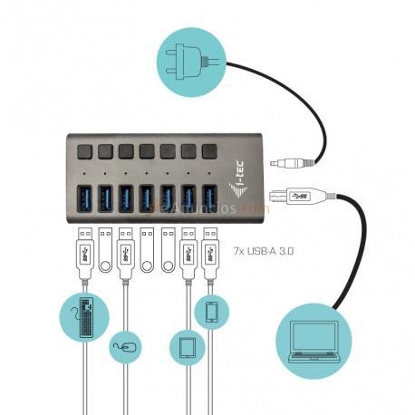 i-tec - USB 3.0 Charging HUB 7port + Power Adapter 36 W