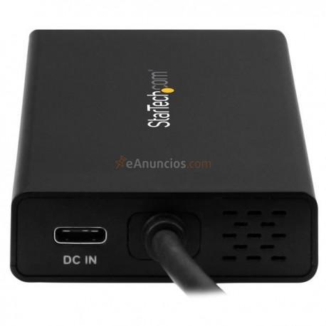 StarTech.com - Adaptador Multipuertos USB-C con HDMI de 4K- 2x Puertos USB-A - PD de 60W - Negro
