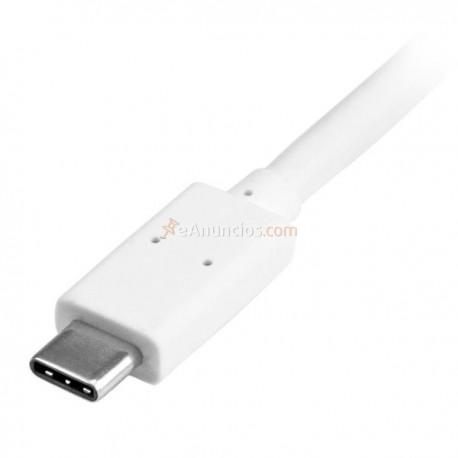 StarTech.com - Adaptador Multipuertos USB-C para Ordenadores Portátiles - HDMI o VGA 4K - USB 3.0 - Blanco y Platea