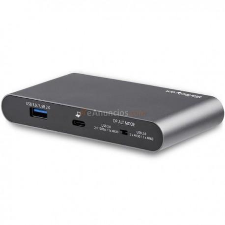 StarTech.com - Adaptador Multipuertos USB-C para Doble Monitor - 2 x 4K DP - PD 3.0 de 100W - Docking Station USB T