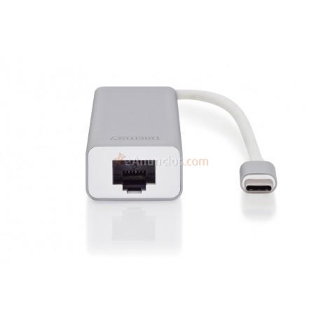 Digitus - DA-70255 hub de interfaz USB 3.0 (3.1 Gen 1) Type-C 1000 Mbits Gris, Blanco